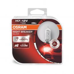 Лампа H7 OSRAM 64210NBS-HCB 55W 12V PX26D, NIGHT BREAKER SILVER +100% света